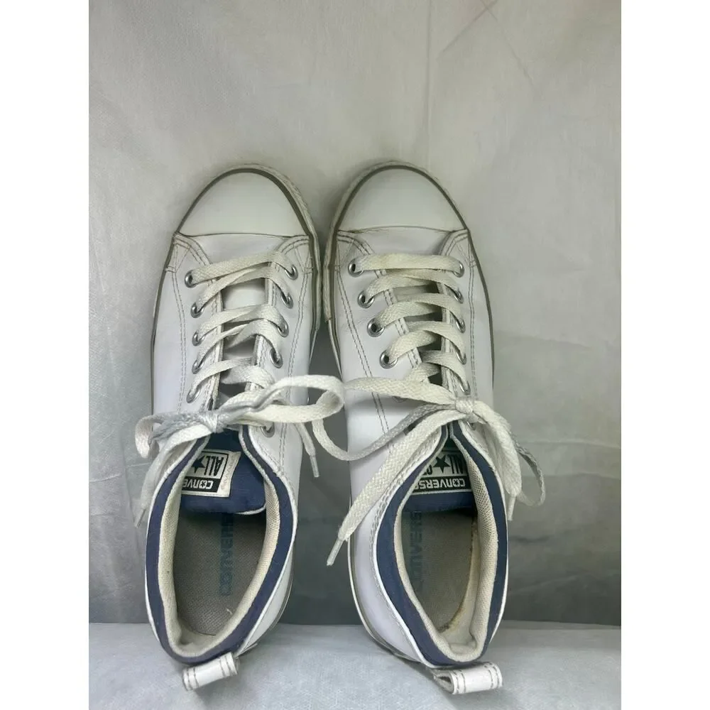 Converse All Star White Leather Low Top Junior Size 5